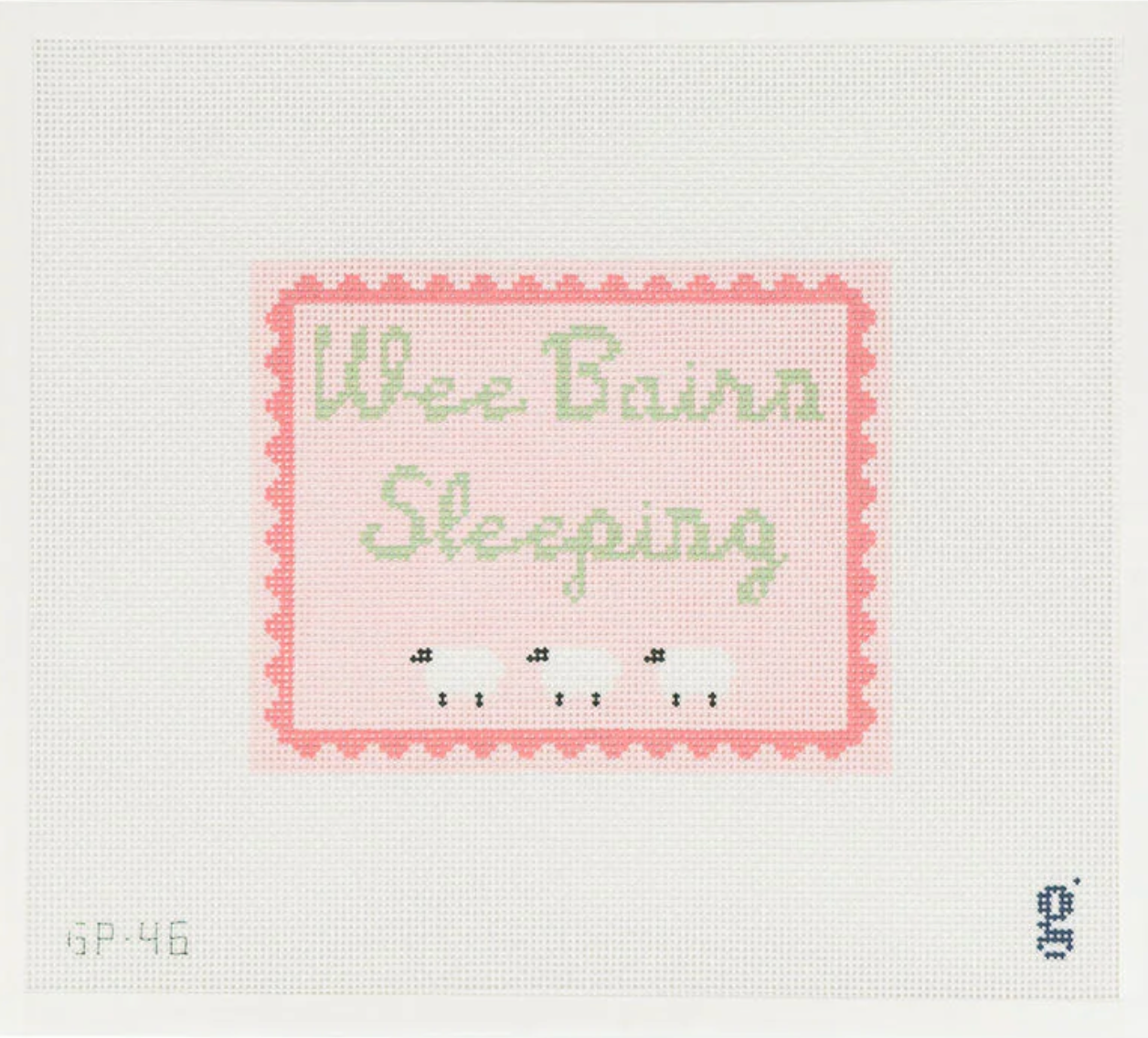 Canvas WEE BAIRN SLEEPING - PINK GP02   6.6X5.3"