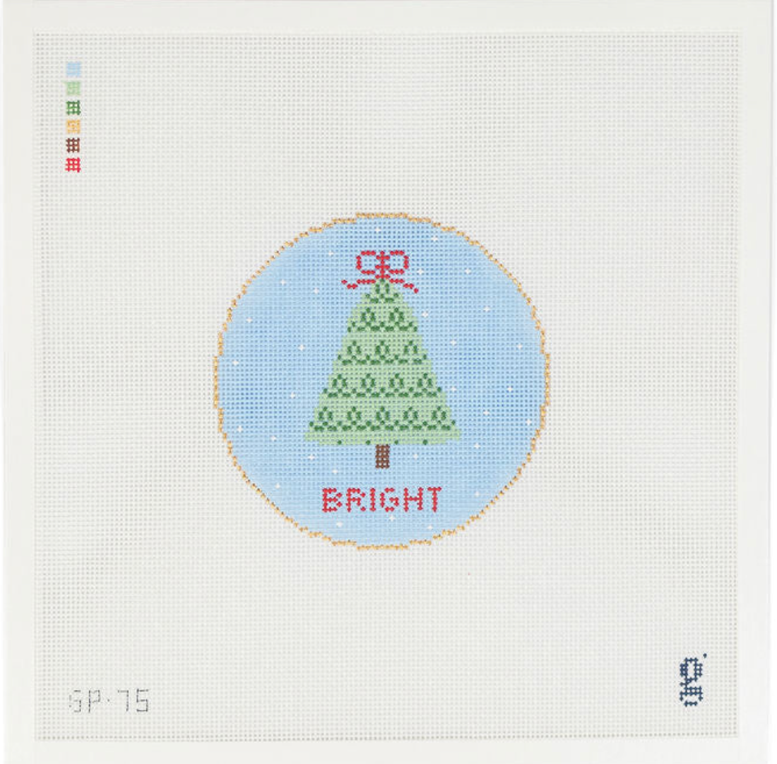 Canvas SQUIGGLE TREE - BRIGHT  GP75   4"ROUND
