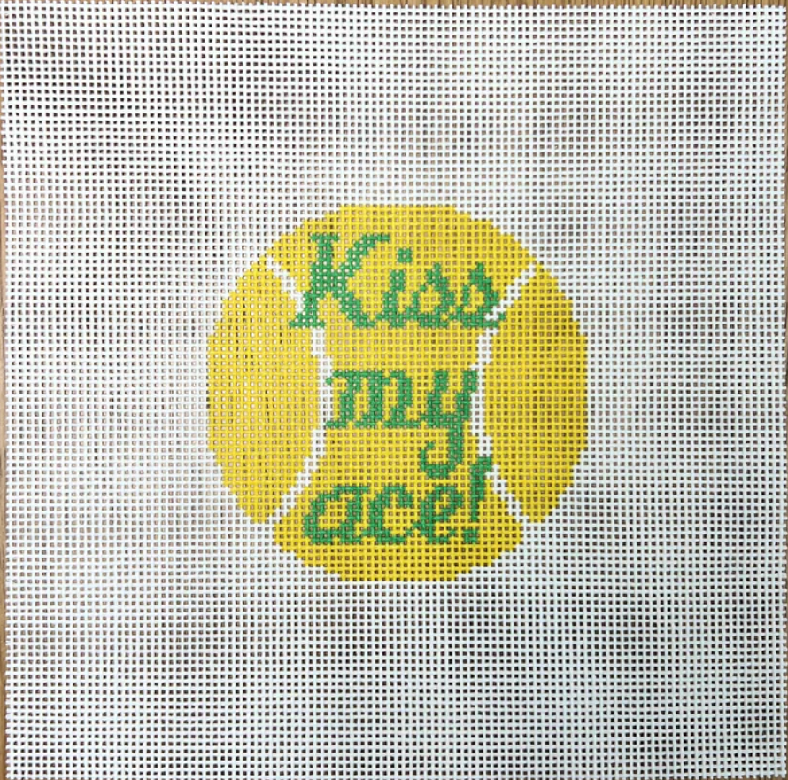 Canvas KISS MY ACE  TENNIS BALL  4"ROUND