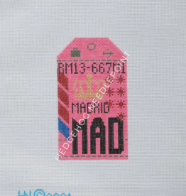 Canvas HEDGEHOG RETRO LUGGAGE TAG - MADRID  3X5"