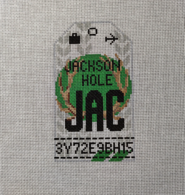 Canvas HEDGEHOG RETRO LUGGAGE TAG - JACKSON HOLE  3X5"