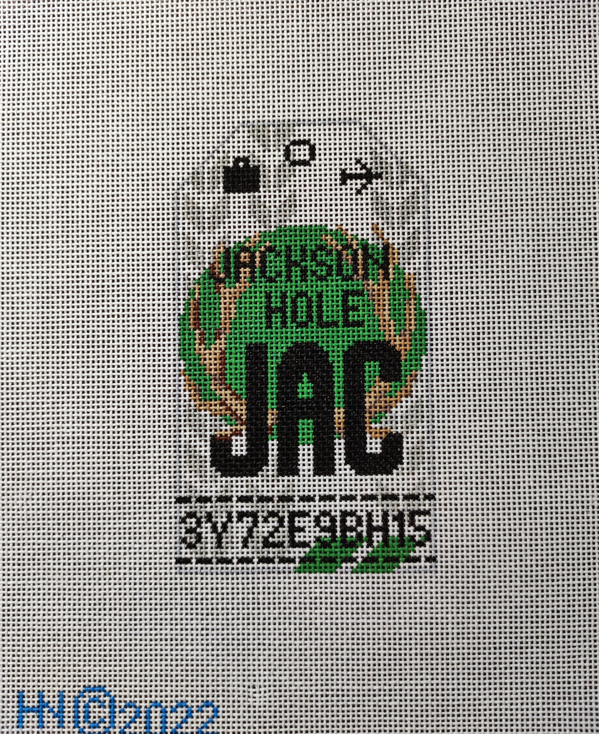 Canvas HEDGEHOG RETRO LUGGAGE TAG - JACKSON HOLE  3X5"