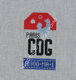 Canvas HEDGEHOG RETRO LUGGAGE TAG - PARIS   3X5"