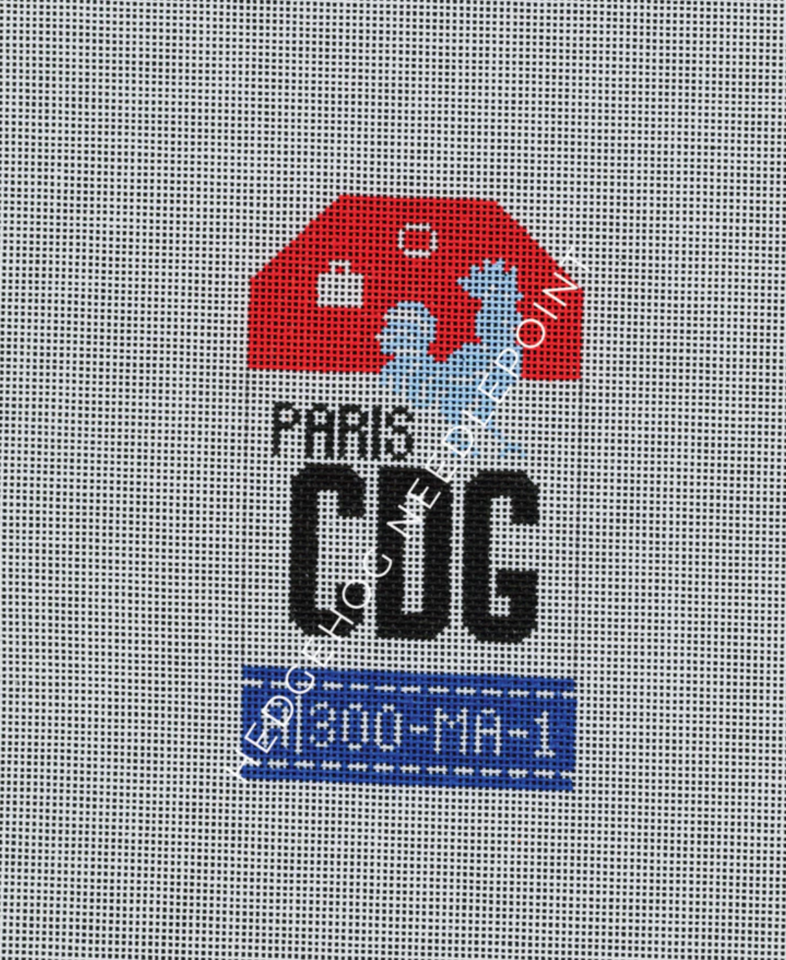 Canvas HEDGEHOG RETRO LUGGAGE TAG - PARIS   3X5"