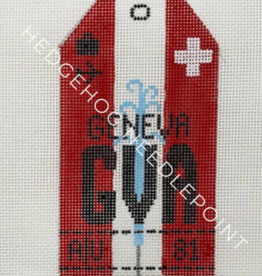 Canvas HEDGEHOG RETRO LUGGAGE TAG -GENEVA    3X5"