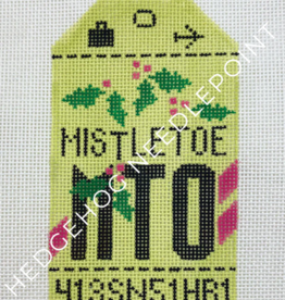 Canvas HEDGEHOG RETRO LUGGAGE TAG -MISTLETOE   3X5"