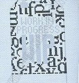 Canvas HEDGEHOG RETRO LUGGAGE TAG -ECS WORK IN PROGRESS    3X5"