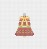 Canvas RED BELL ORNAMENT  SSD162   3X4"