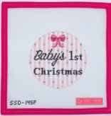 Canvas BABY'S FIRST CHRISTMAS - PINK   SSD145P   4"ROUND