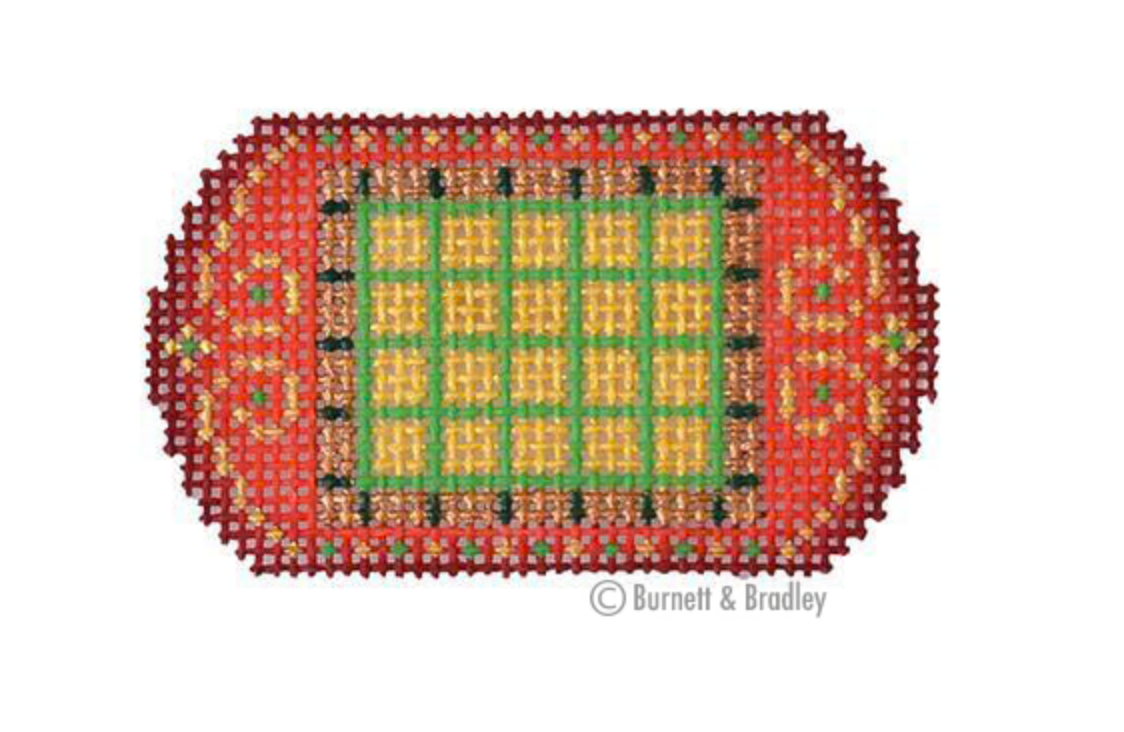 Canvas SANTA SLEIGH SET - CHECKERED  BB3215  2.5X1.5"  INCLUDES SLED