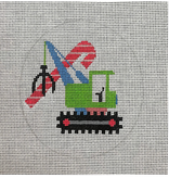 Canvas CHRISTMAS CRANE  AL074  4"ROUND