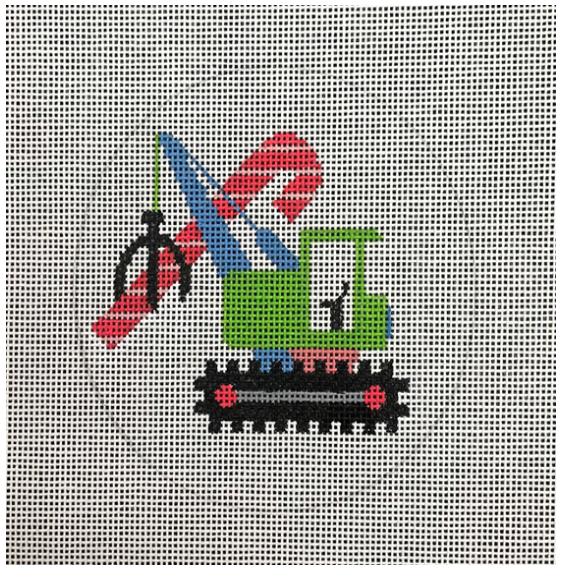 Canvas CHRISTMAS CRANE  AL074  4"ROUND