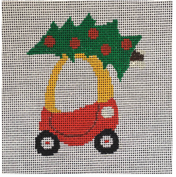 Canvas LITTLE TYKES CHRISTMAS CAR  SVC007   4"ROUND