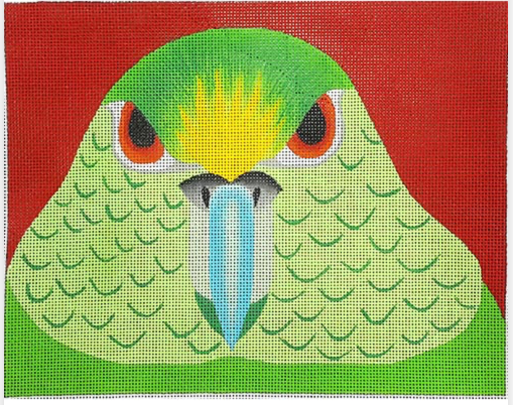Canvas PARAKEEK  OR  AFRICAN PARROT    ZE598  8.75X6.75"