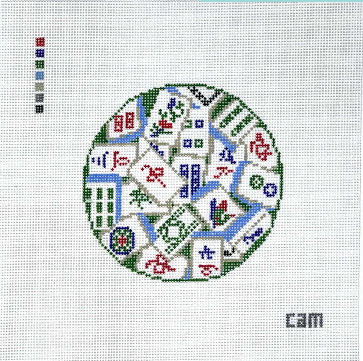 Canvas MAHJ TILES    CAM035   4"ROUND