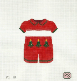 Canvas BIG BOY CHRISTMAS SMOCKED SUIT   PS70    4.44X3.83"