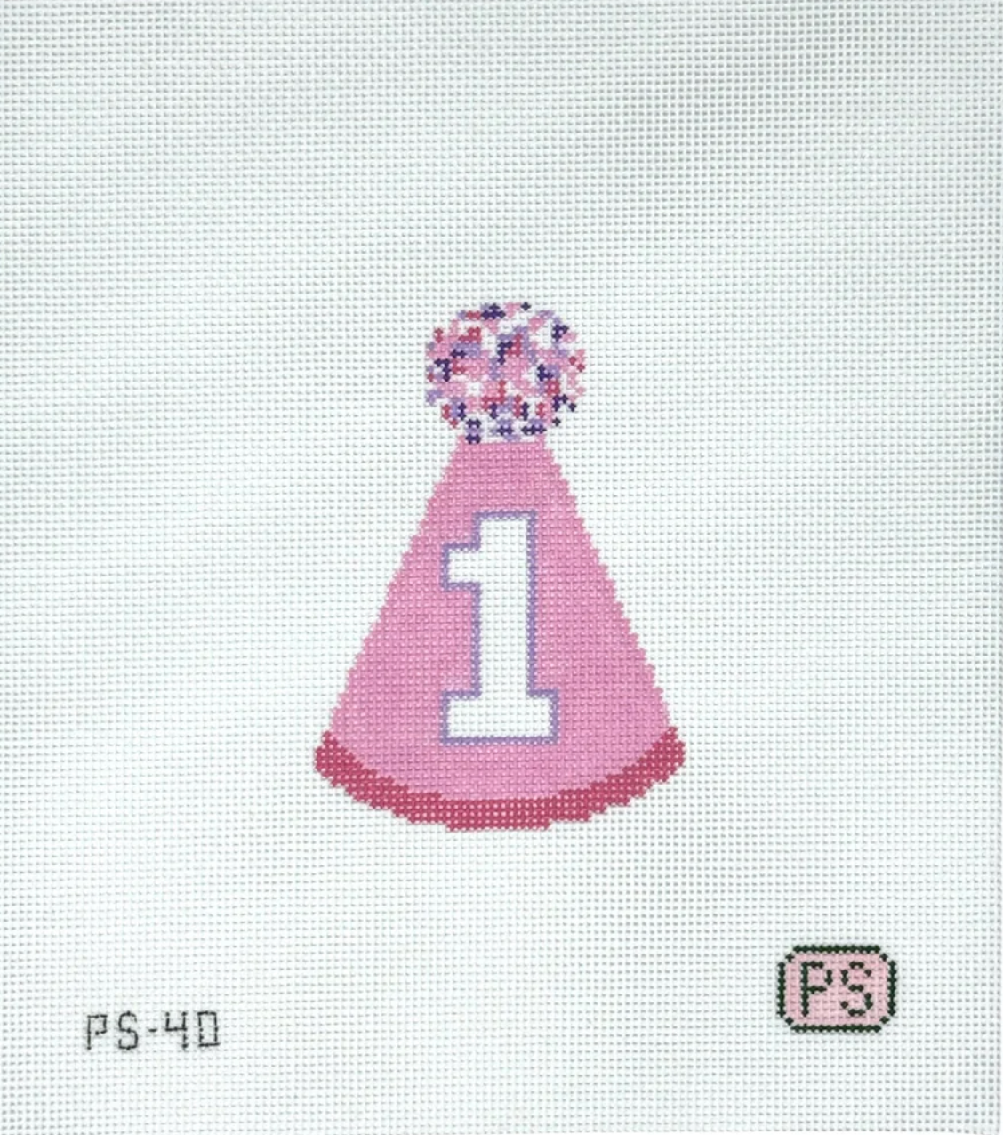Canvas FIRST BIRTHDAY HAT - GIRL  PS40    3.8X2.7"