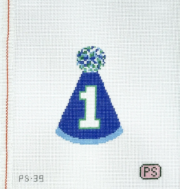 Canvas FIRST BIRTHDAY HAT - BOY  PS39    3.8X2.7"