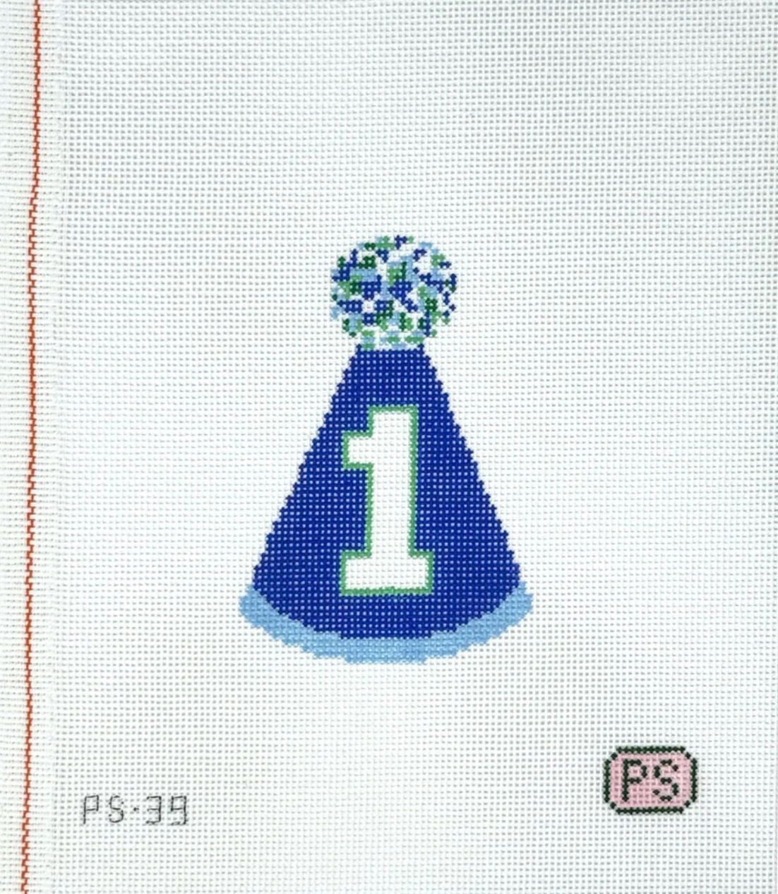 Canvas FIRST BIRTHDAY HAT - BOY  PS39    3.8X2.7"