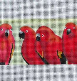 Canvas RED PARROTS INSERT  IN623  6X3"