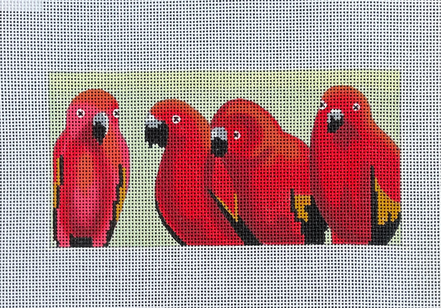 Canvas RED PARROTS INSERT  IN623  6X3"