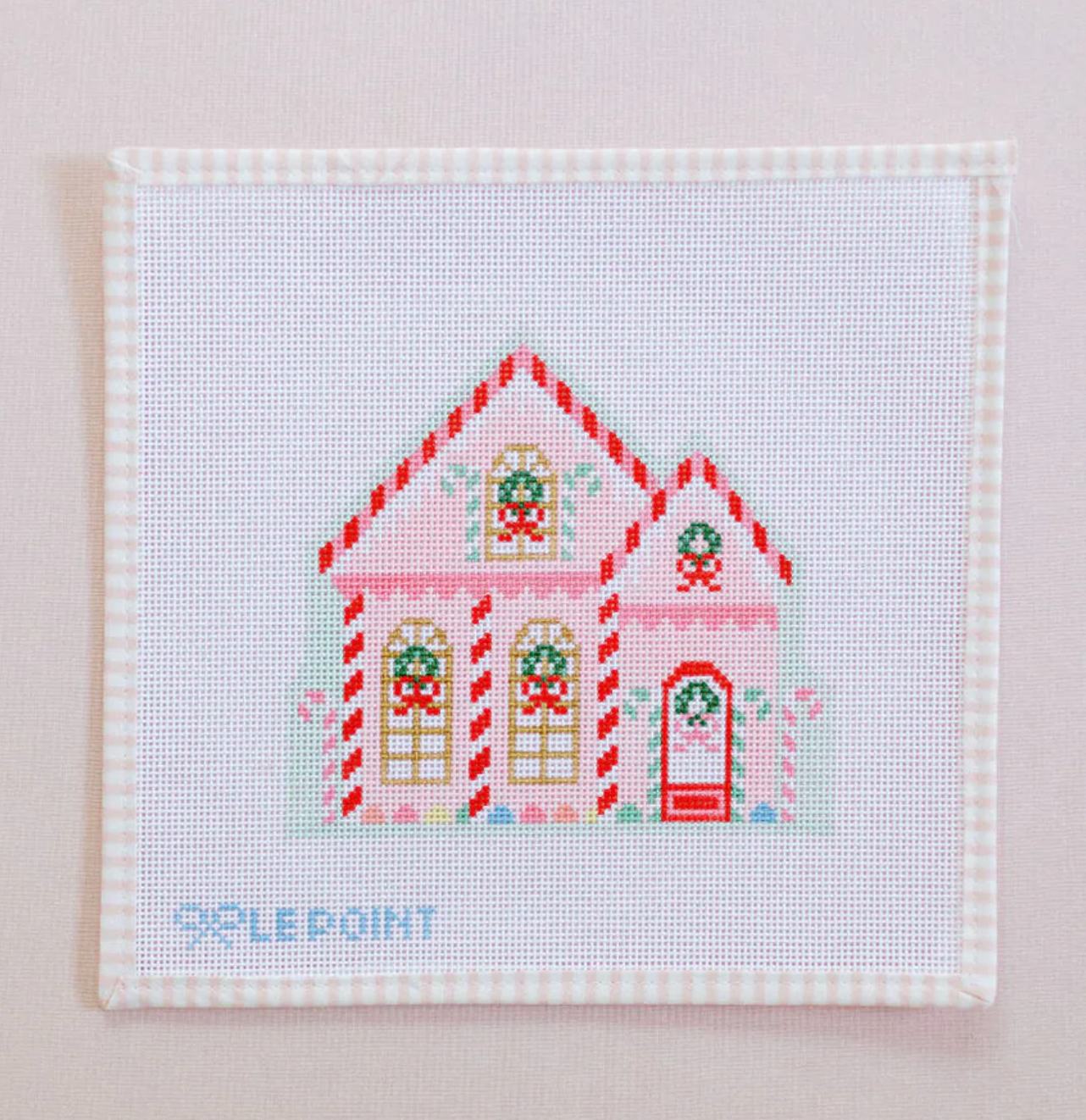 Canvas CHRISTMAS VILLAGE - PEPPERMINT HOUSE   6.5X6"