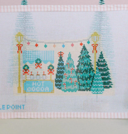 Canvas CHRISTMAS VILLAGE - TREE LOT  8.5X5.5"