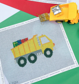 Canvas CHRISTMAS DUMP TRUCK OF PRESENTS   SS0212A     INCLUDES STITCH GUIDE