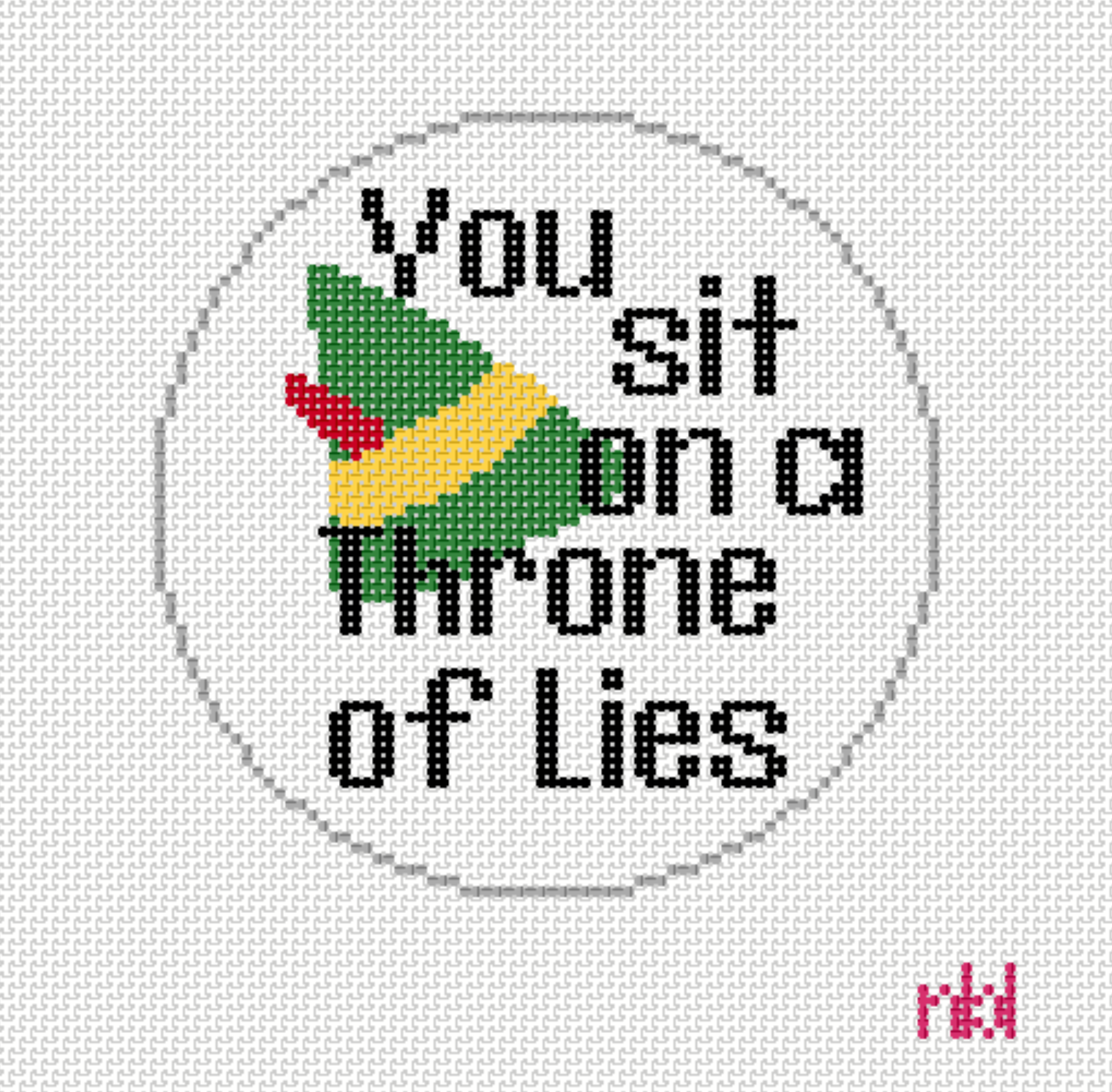 Canvas YOU SIT ON A THRONE OF LIES   2038NBL    4"ROUND