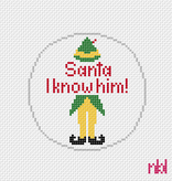 Canvas SANTA - I KNOW HIM    2046NBL    3"ROUND