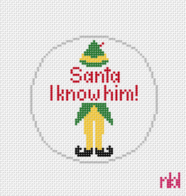 Canvas SANTA - I KNOW HIM    2046NBL    3"ROUND