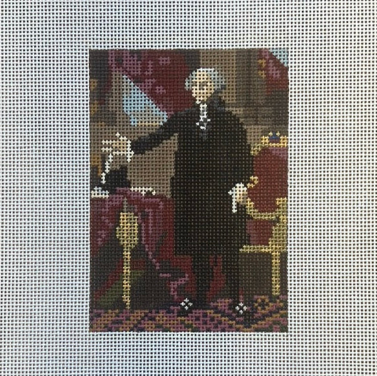 Canvas GEORGE WASHINGTON ORNAMENT  KW09   4.5X3"