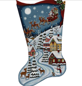 Canvas CHRISTMAS VILLAGE STOCKING  1517