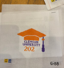Canvas GRADUATION CAP - CLEMSON  G88    3.5X3"