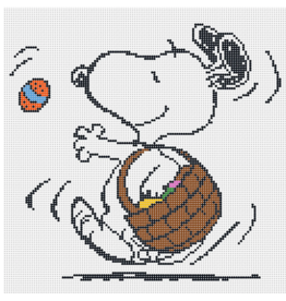 Canvas SNOOPY WITH EASTER BASKET  EAST4   7X7"