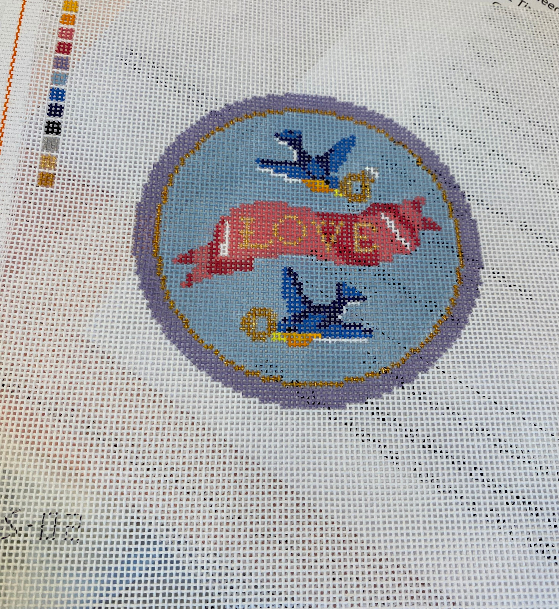 Canvas LOVE BIRDS ROUND  CS02  4" ROUND
