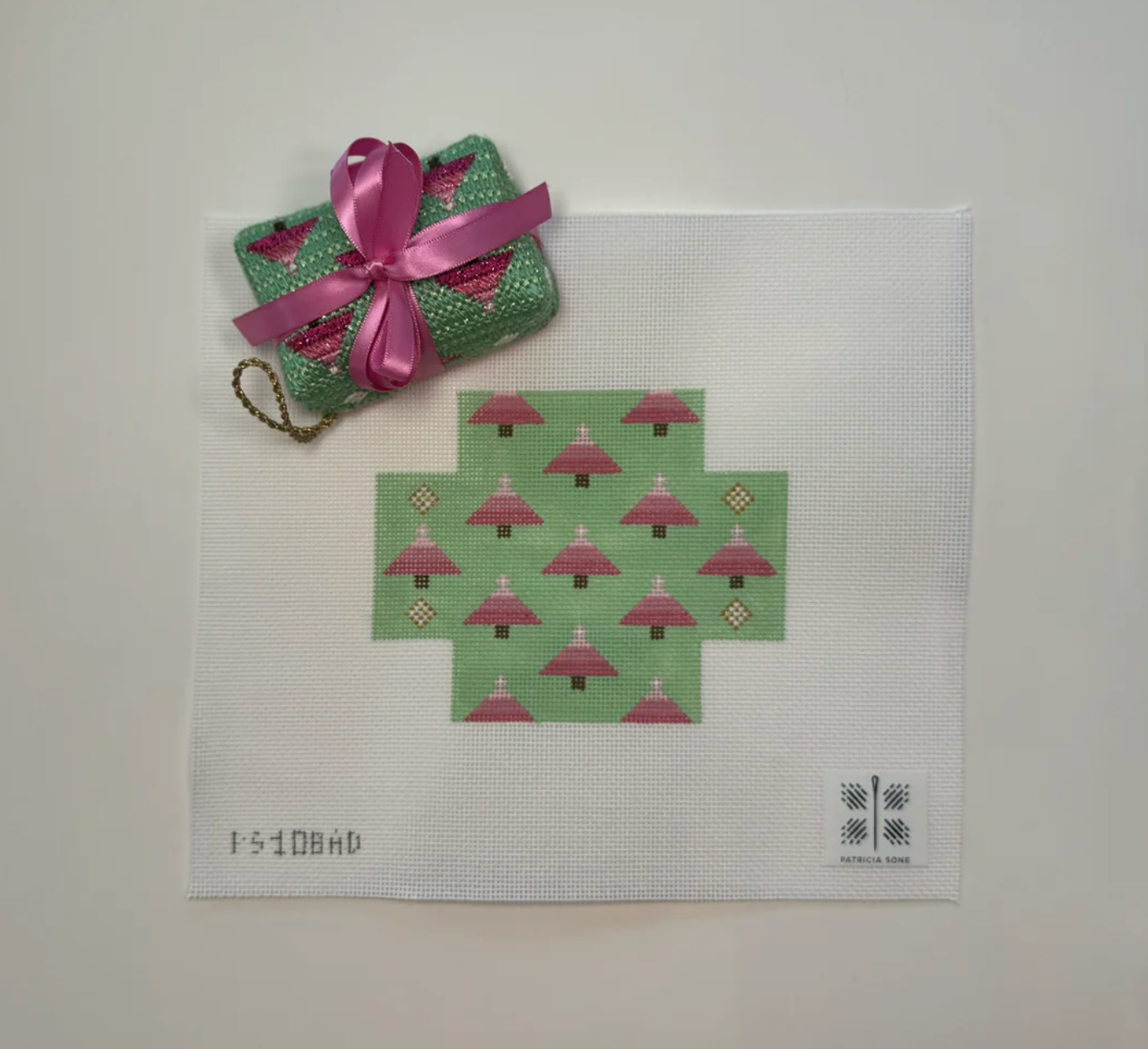 Canvases PINK  TREES   3-D PACKAGE  -  WITH STITCH GUIDE 108AD  3X2X1"
