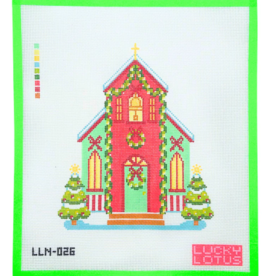 Canvas CHRISTMAS VILLAGE - CHURCH  LLN026  7.8X9.3"