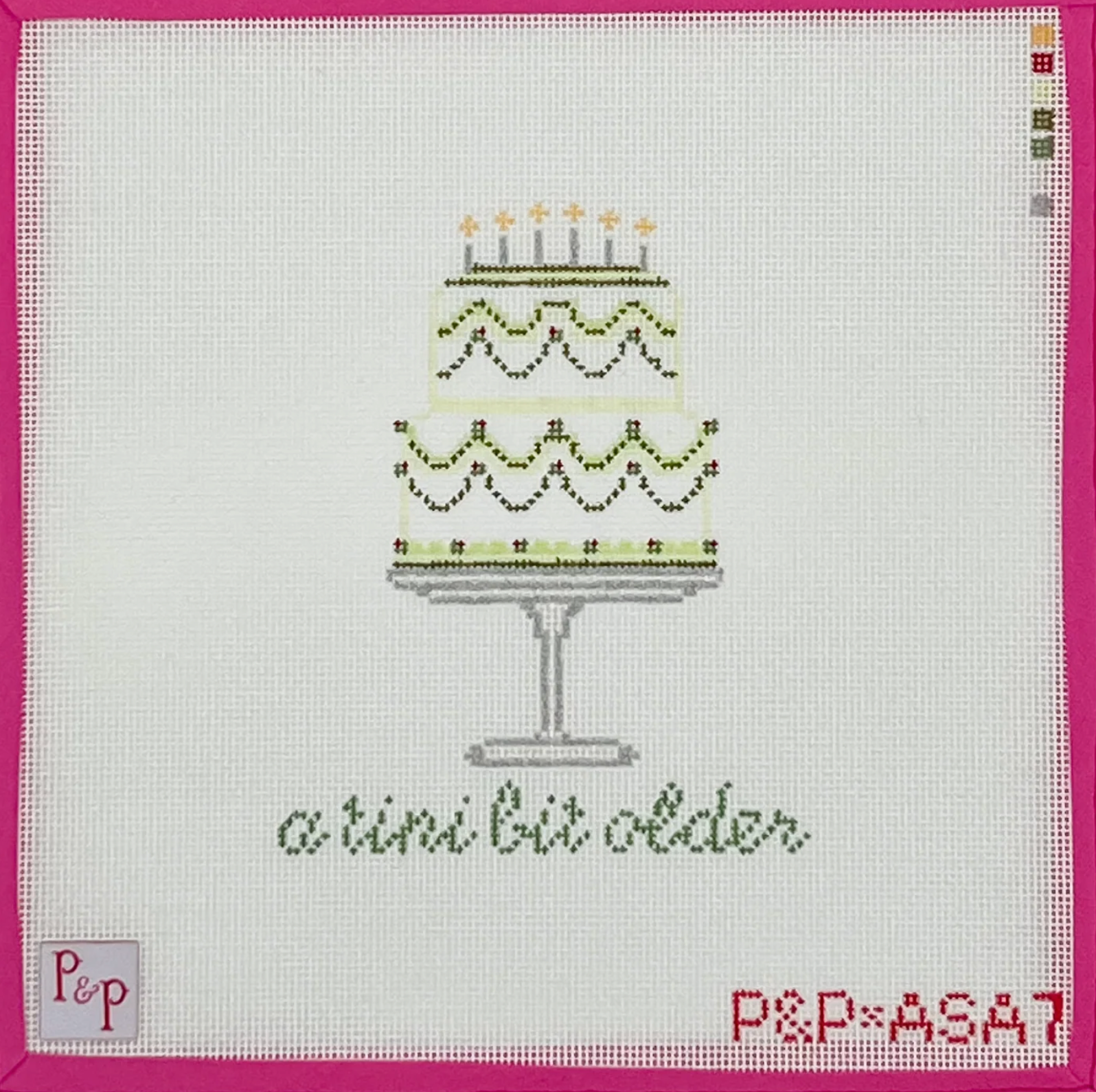 Canvas 'TINI BIT OLDER CAKE   P&P*ASA7  4.5X5.5"