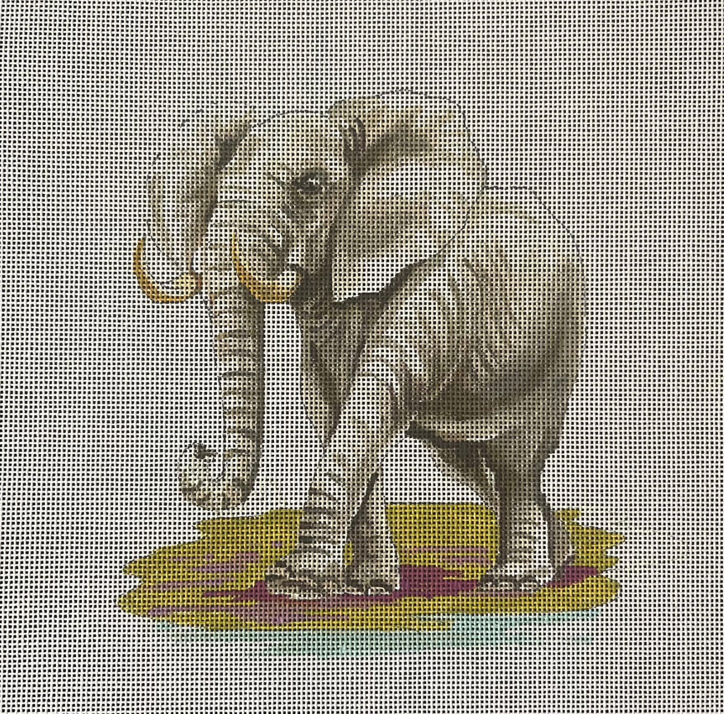 Canvas ELEPHANT  AN487  6.25X6.75"