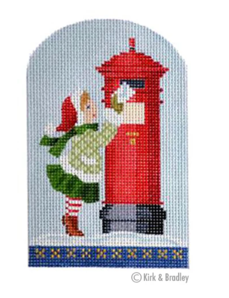 Canvas NORTH POLE SERIES - GIRL POSTING LETTER    KB1210   4.5X3"