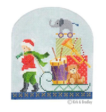 Canvas NORTH POLE SERIES - CHILD AND SLED    KB1210   4.5X4"