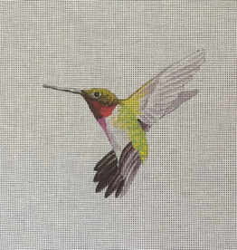 Canvas LIME GREEN  HUMMINGBIRD  AN510   5X4.75"