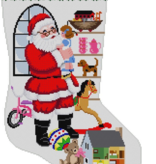 Canvas SANTA STANDING IN FRONT OF WINDOW, GIRL   129