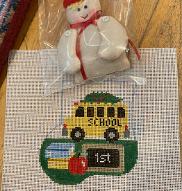 Canvas SCHOOL BUS  W/ BOY  STUFFER  CM320