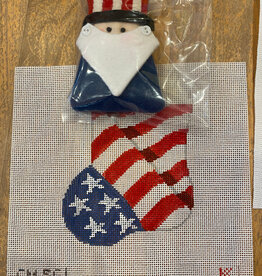 Canvas PATRIOTIC SOCK W/ UNCLE SAM  STUFFER  CM561