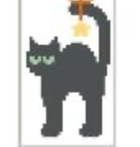 Canvas TINY BLACK CAT  CO887   1.5X3"