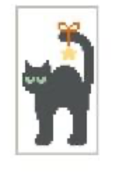 Canvas TINY BLACK CAT  CO887   1.5X3"