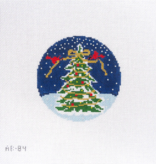 Canvas NIGHT TREE  AB84  4" ROUND