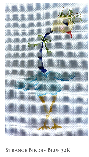 Canvas STRANGE BIRDS - BLUE  32K   6.5X3.5"